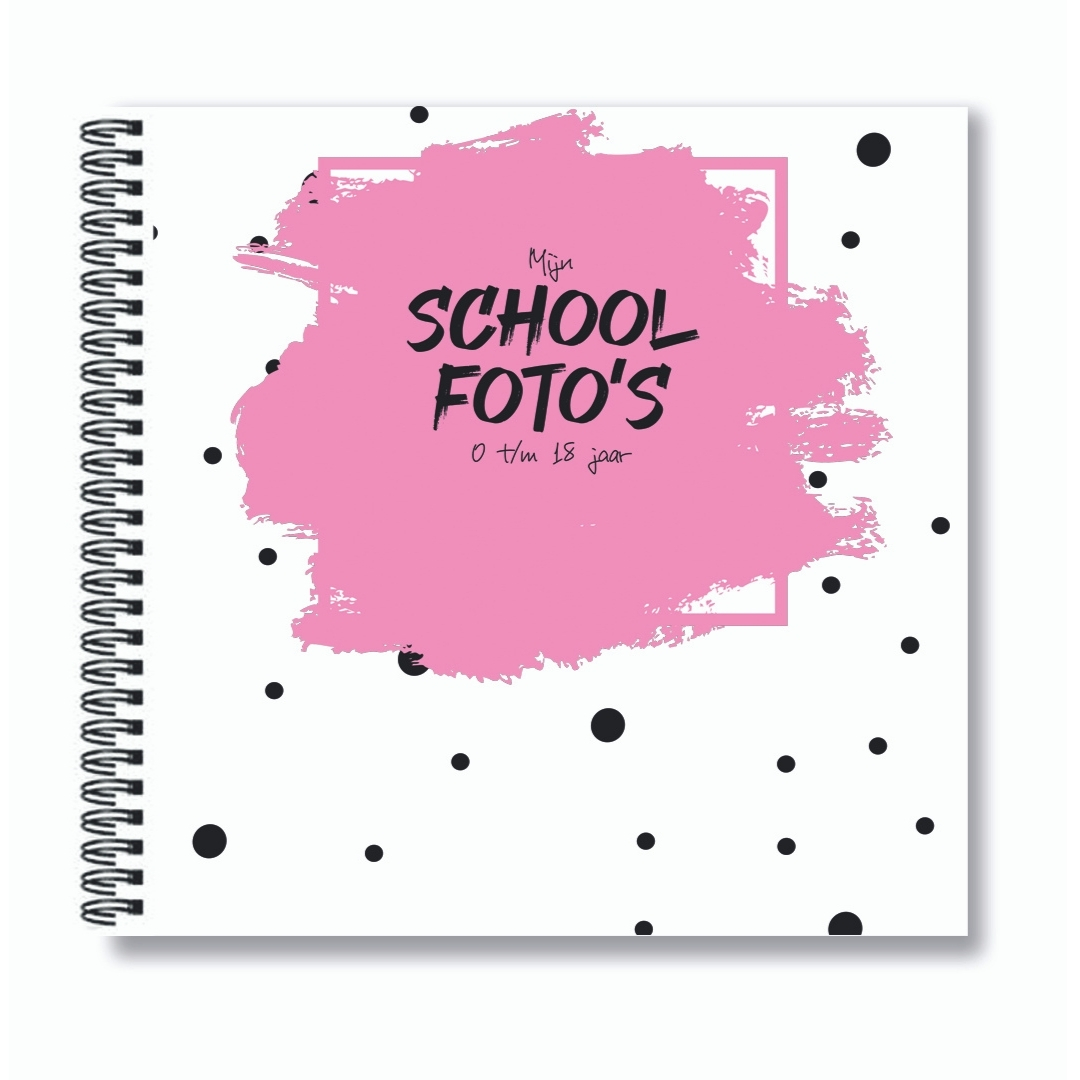 Schoolfoto invulboek 21x21 - Roze