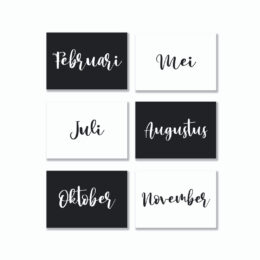 Quote Cards – Maanden Z/W – diverse varianten