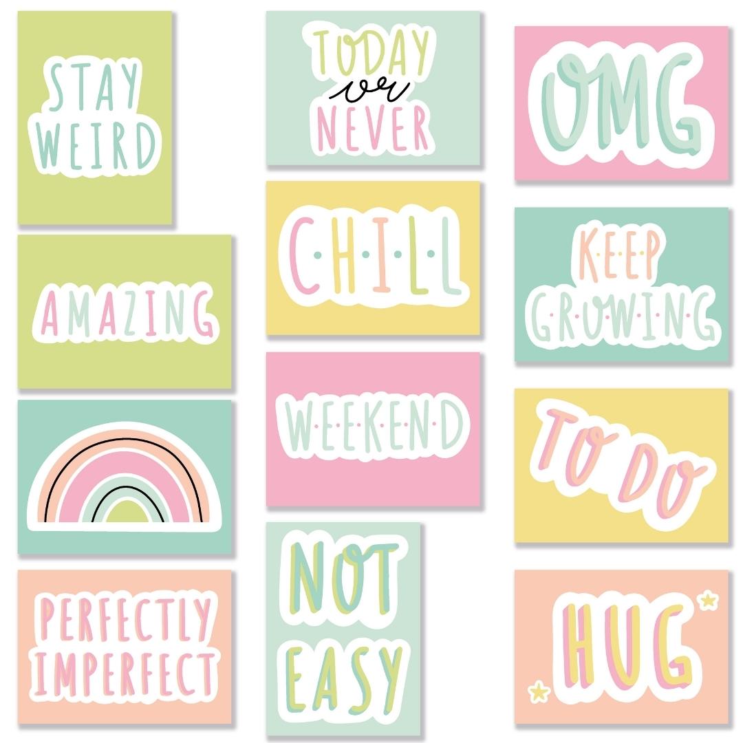 Quote Cards – Color Vibes Light 12 stuks