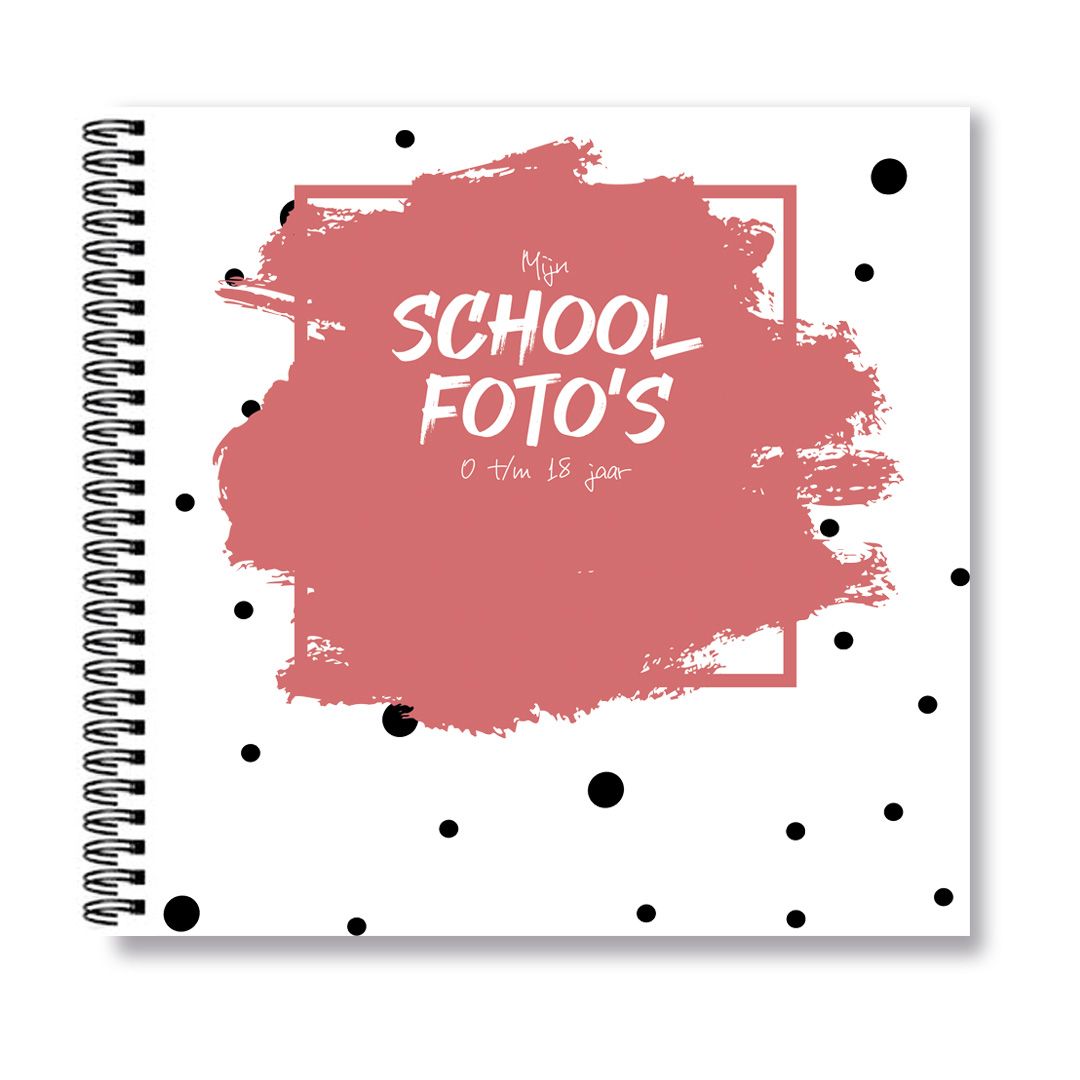 Schoolfoto invulboek 21×21 – Oudroze