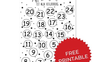 Verjaardag aftelkalender – printable