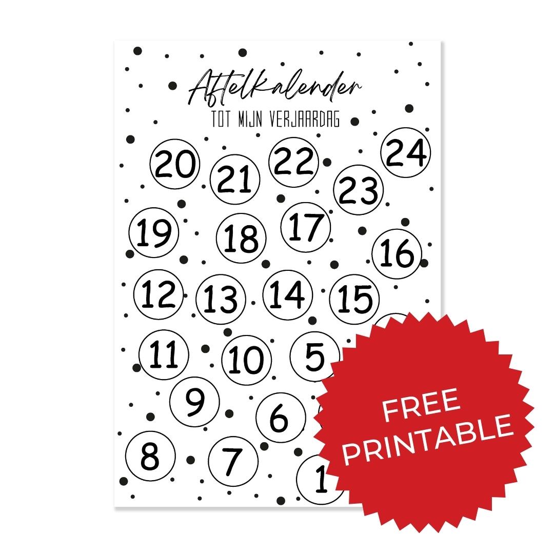 Je bekijkt nu Verjaardag aftelkalender – printable