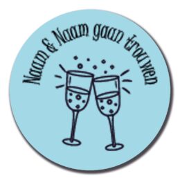 Gepersonaliseerde sticker | Trouwen, Proost | 8 stuks