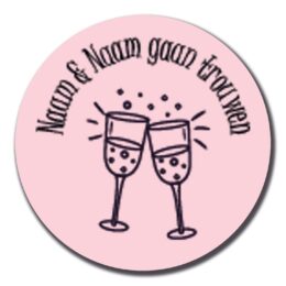 Gepersonaliseerde sticker | Trouwen, Proost | 8 stuks