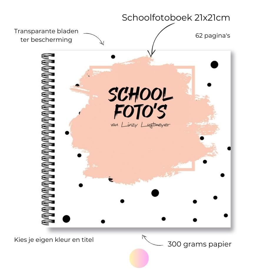 schoolfoto invulboek 21x21 eigen titel en kleur preview