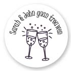 Gepersonaliseerde sticker | Trouwen, Proost | 8 stuks