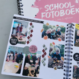 Schoolfoto invulboek met eigen titel – 21×21