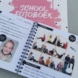 Schoolfoto invulboek met eigen titel – 21×21