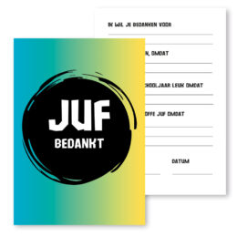 Bedankt Juf | Invulkaart A5