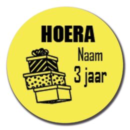 Traktatie sticker met naam en leeftijd | Verjaardagscadeaus | 8 stuks