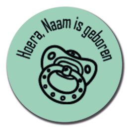 Geboorte sticker met naam | Fopspeen | 8 stuks