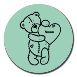 Sticker met naam | Teddybeer | 8 stuks