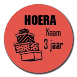 Traktatie sticker met naam en leeftijd | Verjaardagscadeaus | 8 stuks