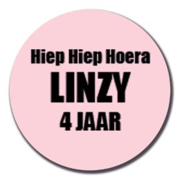 Traktatie sticker met naam en leeftijd | Hiep Hiep Hoera | 8 stuks