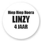 Traktatie sticker met naam en leeftijd | Hiep Hiep Hoera | 8 stuks