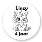 Sticker met naam en leeftijd | Unicorn | 8 stuks