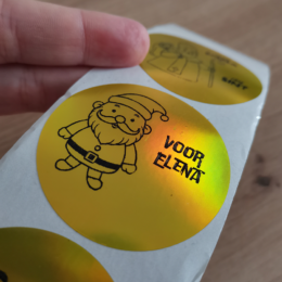 Sticker met naam | Kerstman | 8 stuks