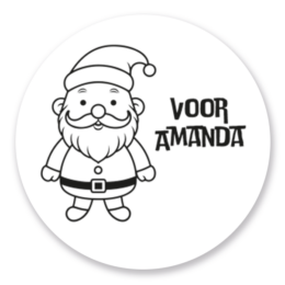 Sticker met naam | Kerstman | 8 stuks