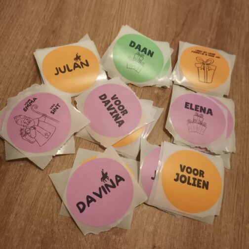 naamstickers met naam sinterklaas