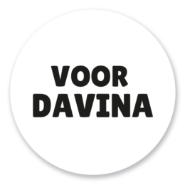 Naamsticker | “voor” met naam | Per stuk