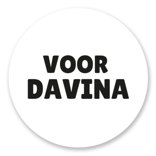 naamsticker "voor"