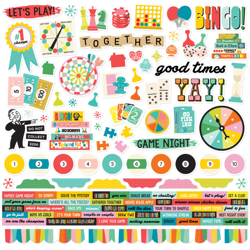 Game Night Cardstock Stickers (108 stuks)