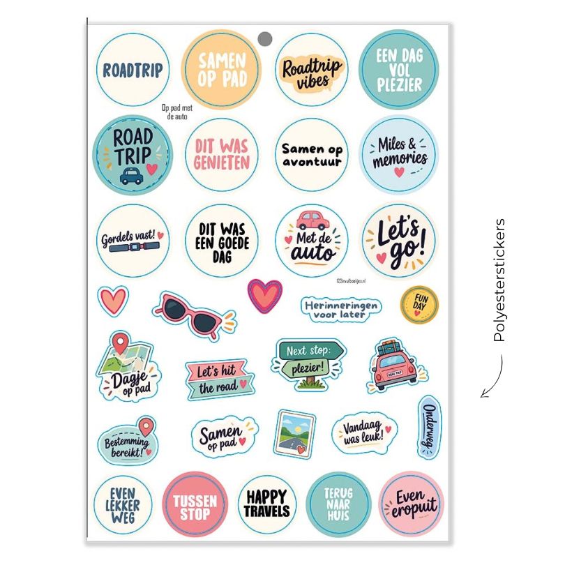 Stickervel Op pad met de auto